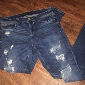 Express jeans ripped denim full length